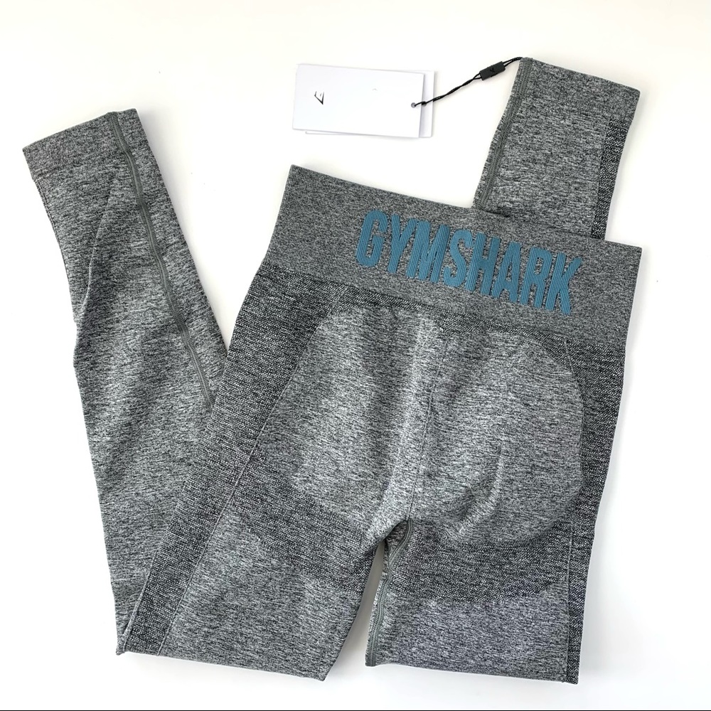 Gymshark High Waisted Flex Leggings Grey Blue Medium